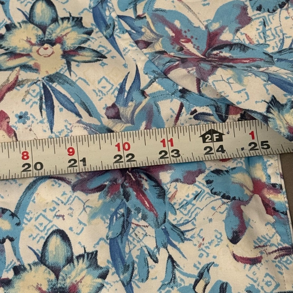 Robert Graham Durkin Mens 2XL Blue Floral Orchid Short Sleeve Button Down Shirt - Picture 6 of 9